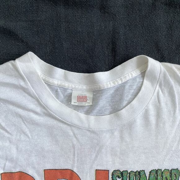 Vintage 80s D.R.I. Slumlord Doesn’t Care T Shirt L White Hardcore Punk Thrash - Picture 3 of 5